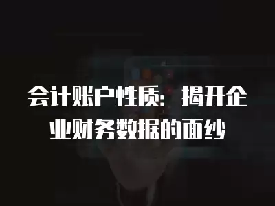 会计账户性质：揭开企业财务数据的面纱