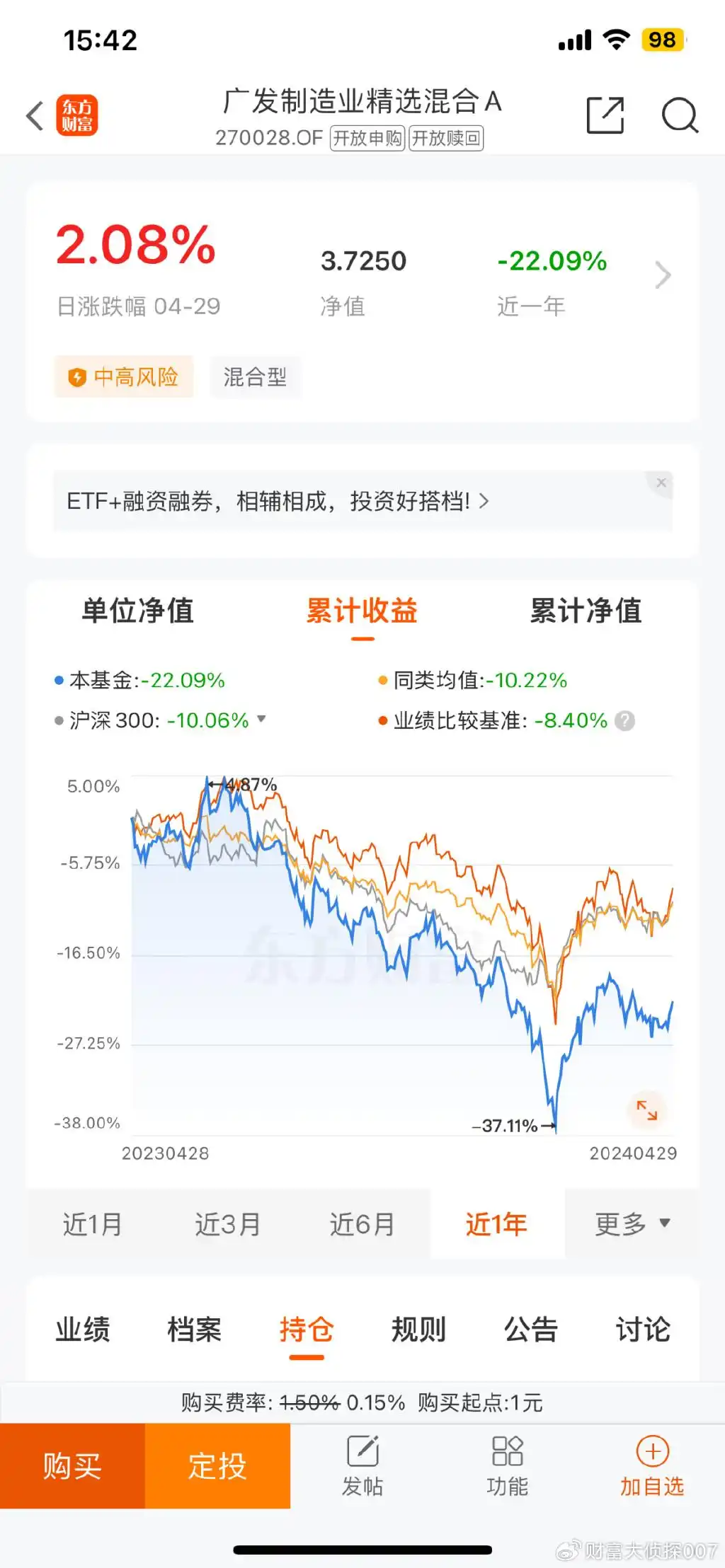 广发制造业精选股票基金270028_李巍基金经理业绩_广发制造业精选A基金分析