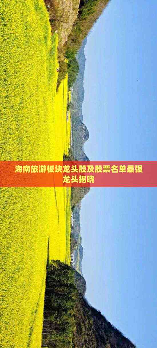 海南旅游板块龙头股及股票名单最强龙头揭晓