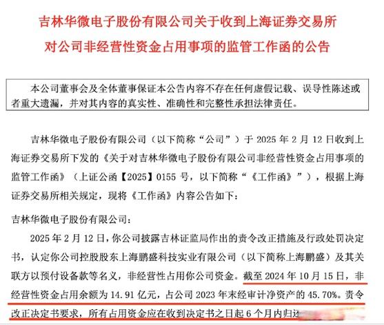 *ST华微股价走势_吉林华微电子资金占用整改_复牌股票